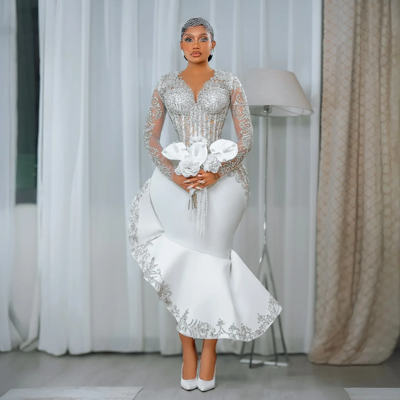 Musical Instrument African - Customized African Long Sleeve Bride Dress