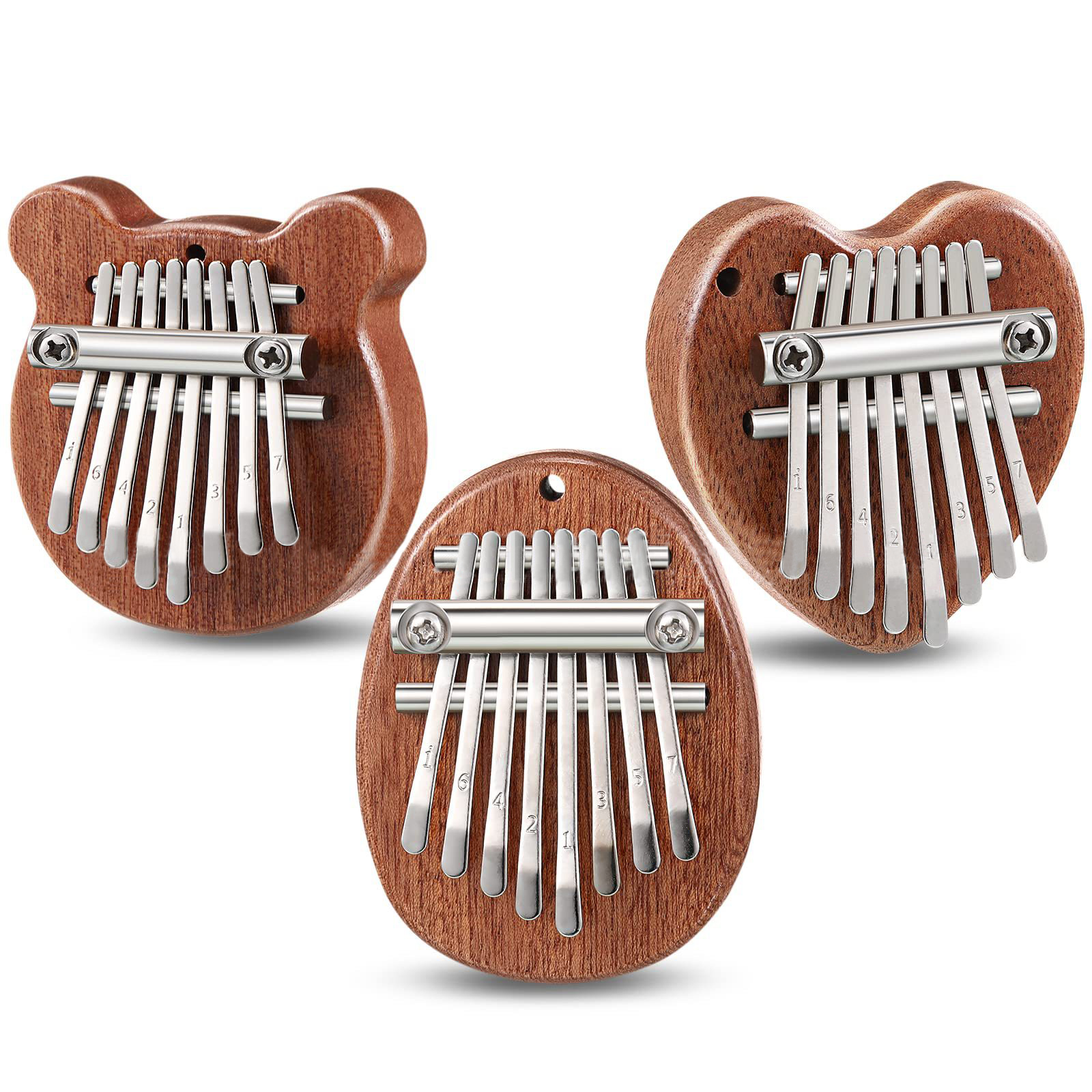 Musical Instrument Set - 8 Keys Mini Kalimba Wooden Thumb