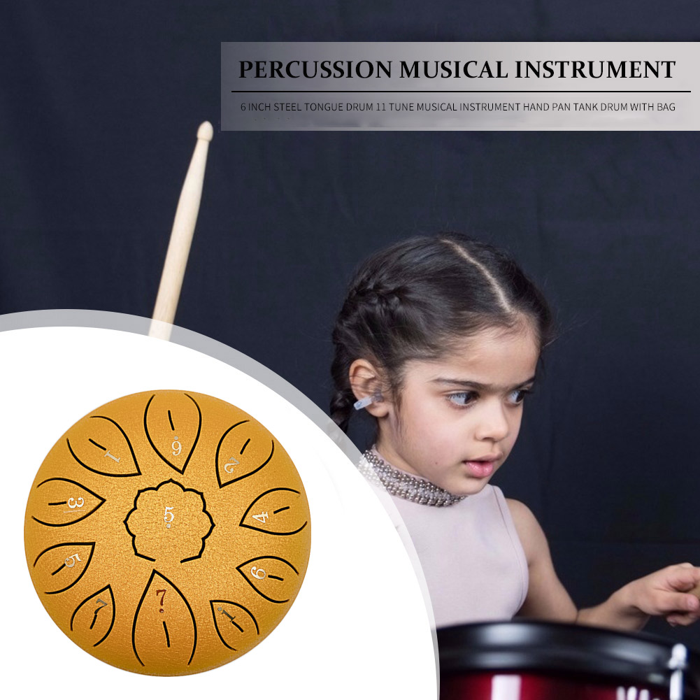 Musical Instrument Percussion - Glucophone Steel Tongue Drum 6 Inch