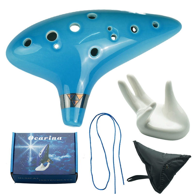 Musical Instrument Book - Ocarina,12 Tones Alto C Ceramic Ocarina