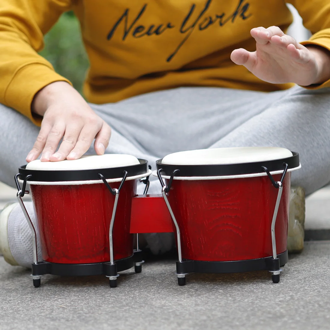Musical Instrument Percussion - IRIN African Bongo Drum Wooden Clear