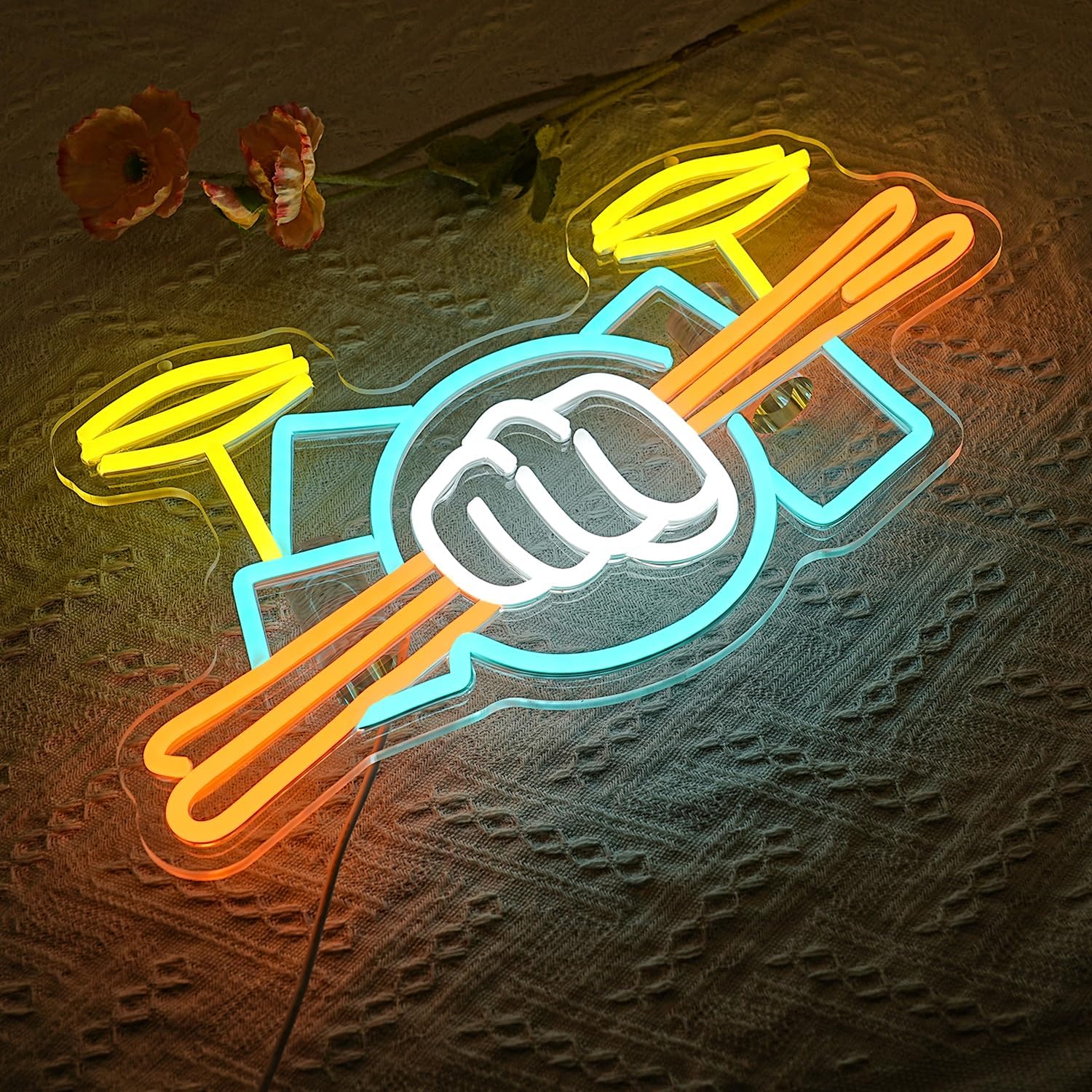 Drum Set Neon Sign USB Powered - đánh giá và giá Musical Instrument Set