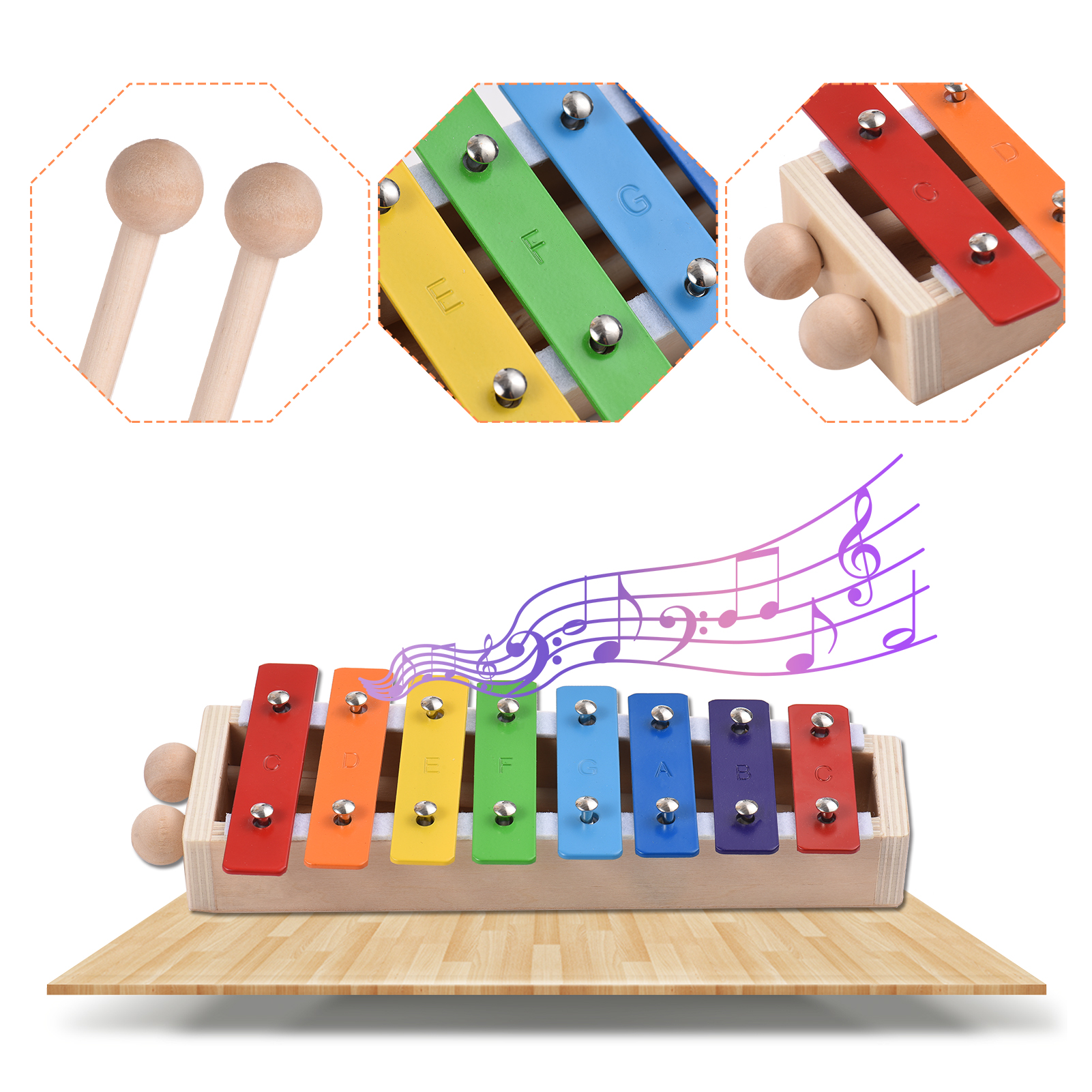 8 Keys Compact Size Xylophone  - đánh giá và giá Musical Instrument Project