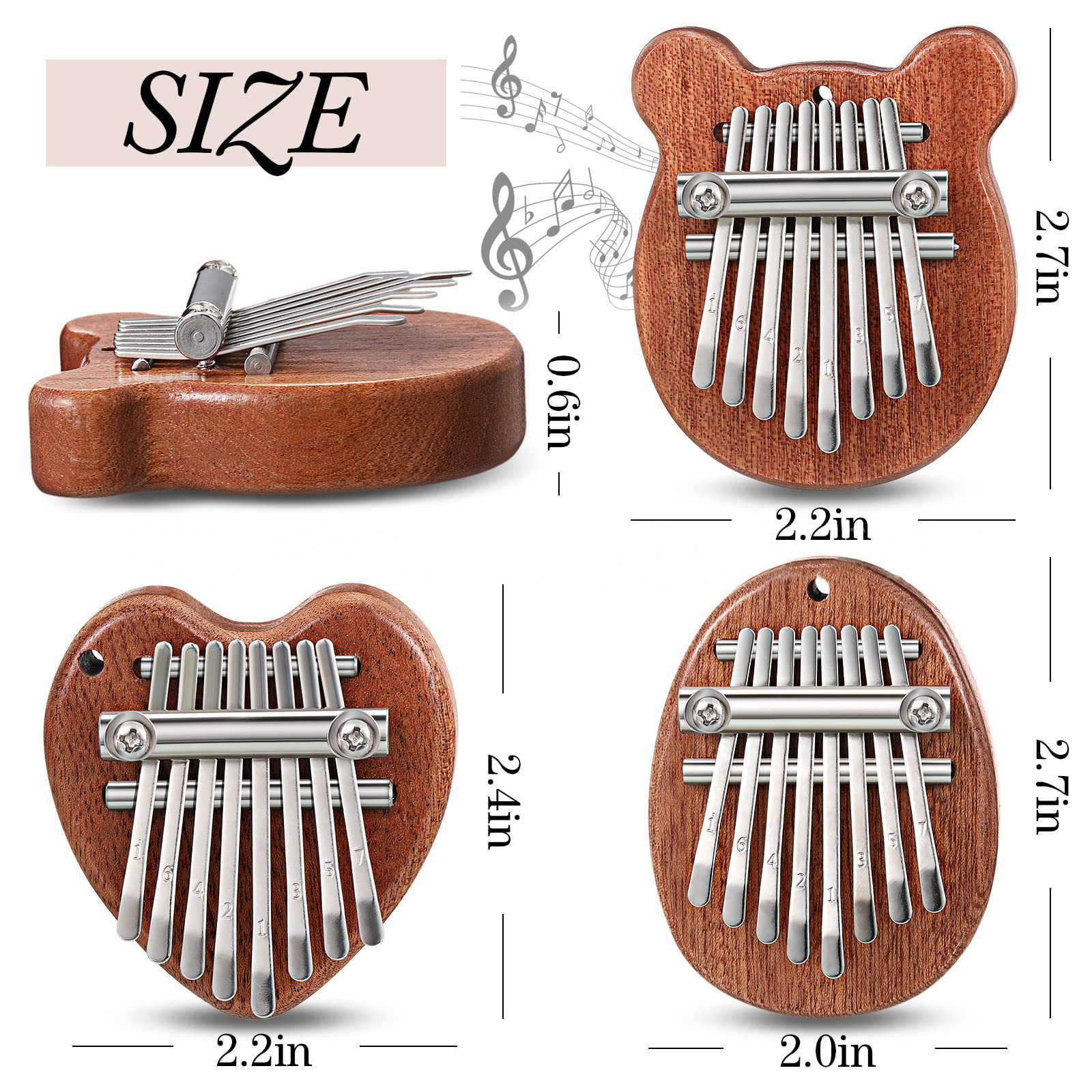 8 Keys Mini Kalimba Wooden Thu - đánh giá và giá Musical Instrument Set