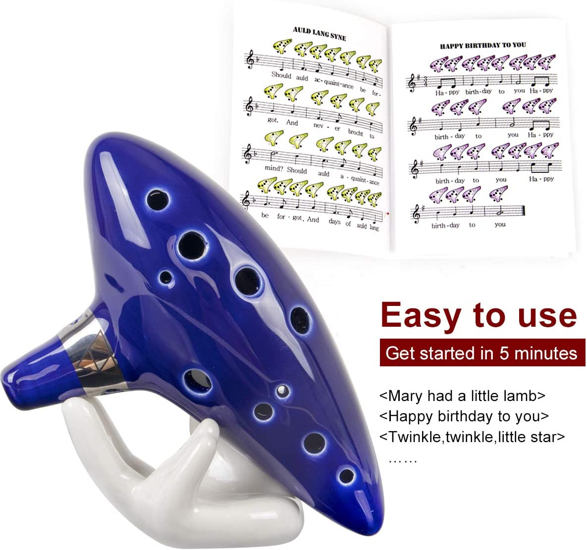 Ocarina,12 Tones Alto C Cerami - đánh giá và giá Musical Instrument Book