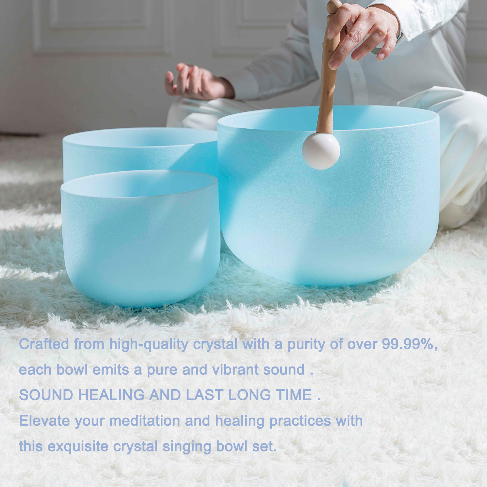 Hye-eun 7pcs CDEFGAB Blue Crys - đánh giá và giá Tibetan Singing Bowl