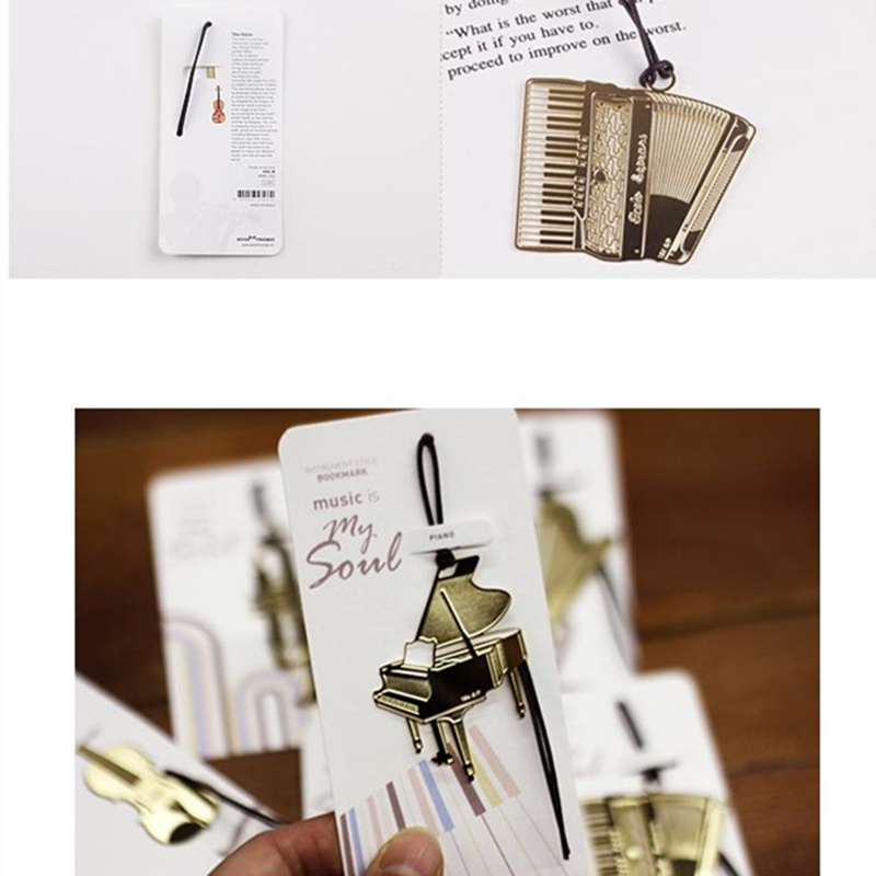 6pcs Music Metal Bookmark Gold - đánh giá và giá Musical Instrument Book