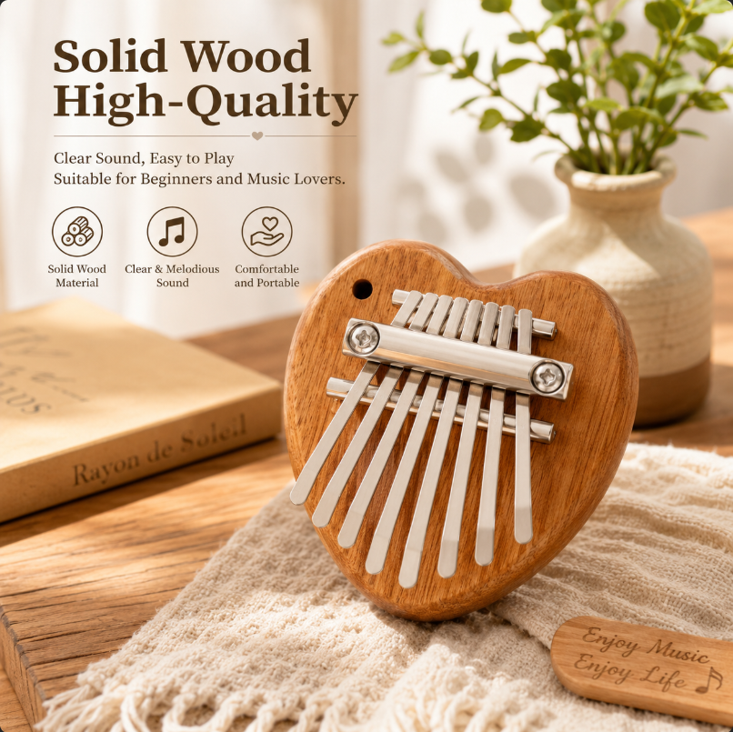 8 Keys Mini Kalimba Wooden Thu - đánh giá và giá Musical Instrument African