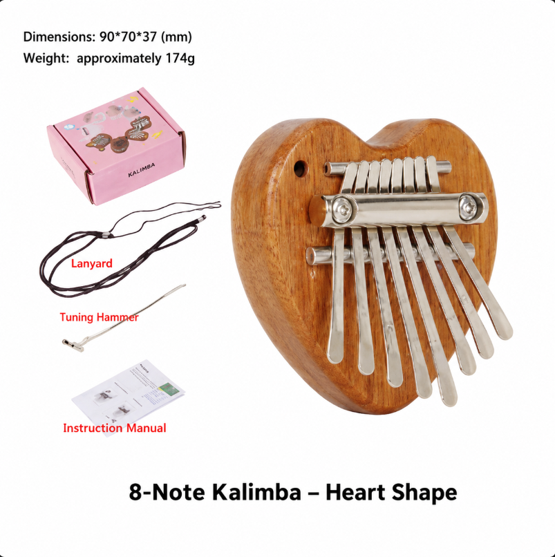 8 Keys Mini Kalimba Wooden Thu - đánh giá và giá Musical Instrument African