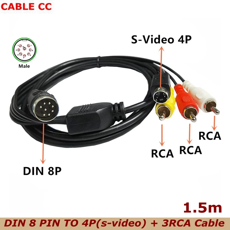 Din 8 Pin to S-video 4P Male 3 - đánh giá và giá Musical Instrument Video